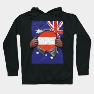 Austria Flag Australian Flag Ripped - Gift for Austrian From Austria Hoodie